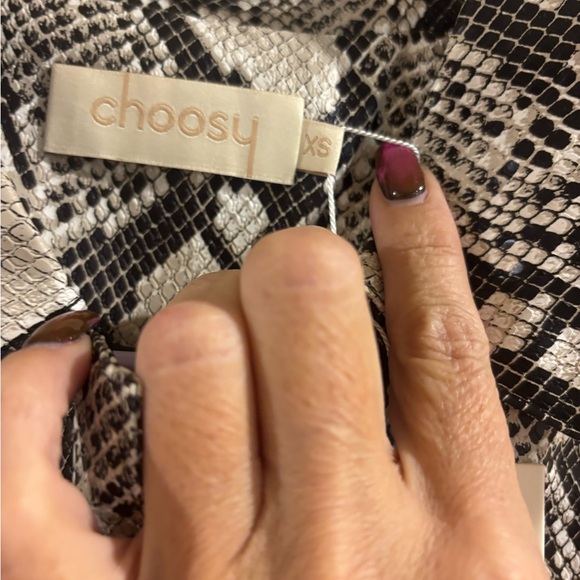 Choosy Snake Print Faux Leather Trench Jacket NWT - Picture 9 of 10